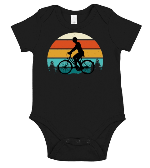Vintage Retro Sunset Cycling Short Sleeve Baby One-Piece
