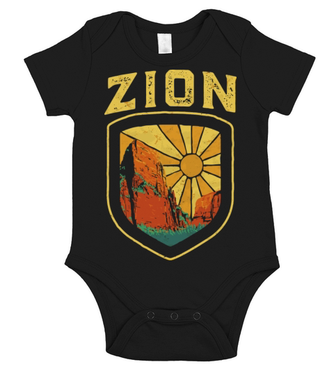 Zion National Park Utah Retro Vintage Short Sleeve Baby One-Piece