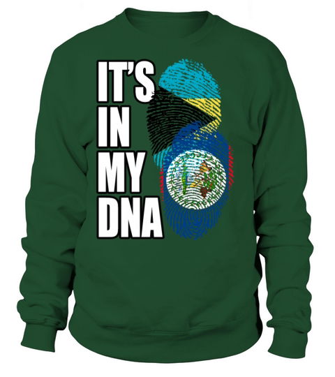 Belizean And Bahamian Mix Heritage DNA Flag Sweatshirt Unisex