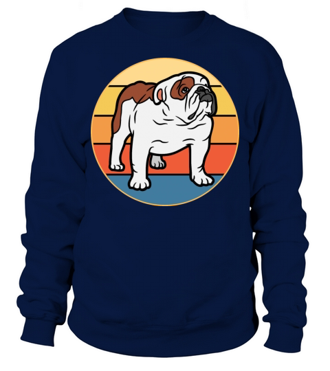 Bulldog Dog Breed Vintage Retro Sunset Sweatshirt Unisex