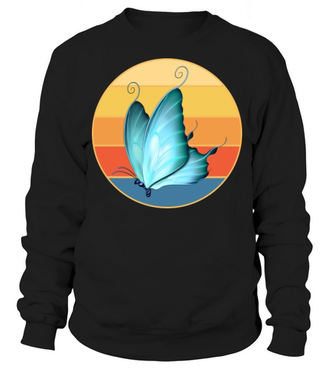 Cute Butterfly Retro Sunset Vintage Animal Insect Sweatshirt Unisex