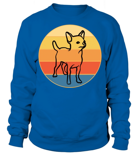 Cute Chihuahua Dog Breed Vintage Retro Sunset Sweatshirt Unisex