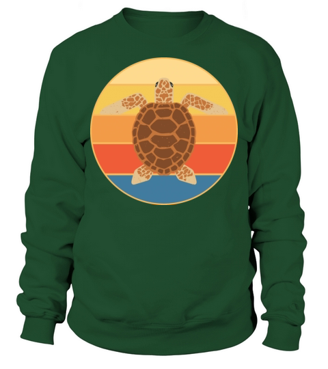 Cute Turtle Vintage Retro Sunset Marine Animal Sweatshirt Unisex
