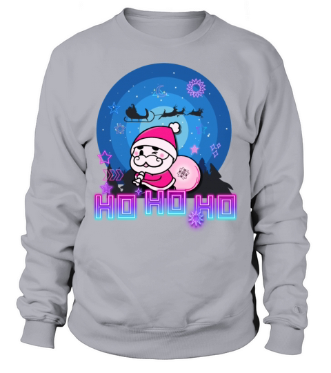 Merry Christmas Neon pink funky Kawaii vintage Santa Claus Sweatshirt Unisex