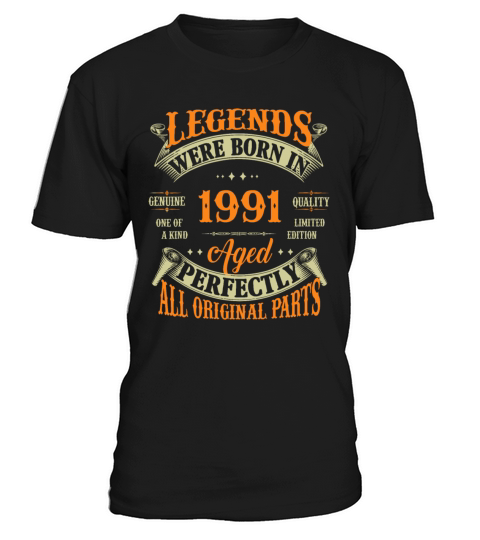 31st Birthday Vintage Legends Born In 1991 31 Year T-Shirt Unisex