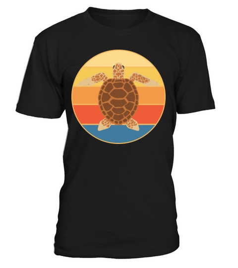 Cute Turtle Vintage Retro Sunset Marine Animal T-Shirt Unisex