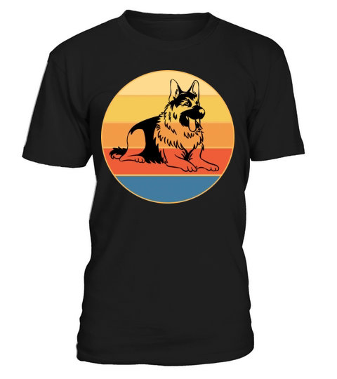 German Shepherd Dog Breed Vintage Retro Sunset T-Shirt Unisex
