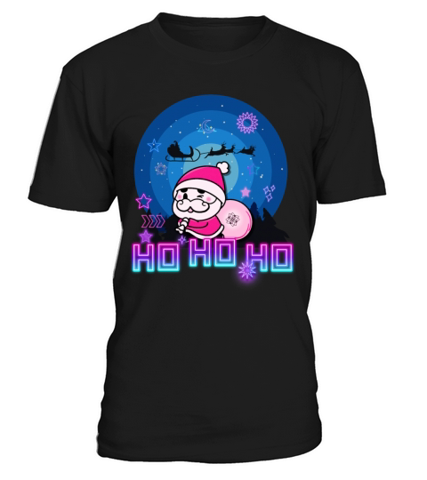 Merry Christmas Neon pink funky Kawaii vintage Santa Claus T-Shirt Unisex