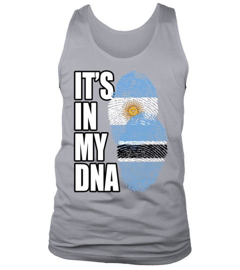 Botswana And Argentinian Mix Heritage DNA Flag Tank Top Unisex