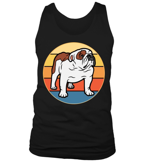 Bulldog Dog Breed Vintage Retro Sunset Tank Top Unisex