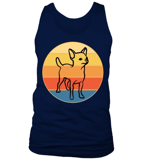 Cute Chihuahua Dog Breed Vintage Retro Sunset Tank Top Unisex
