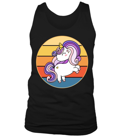 Cute Kawaii Unicorn Retro Sunset Vintage Tank Top Unisex