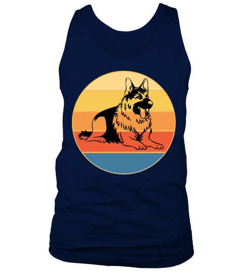 German Shepherd Dog Breed Vintage Retro Sunset Tank Top Unisex