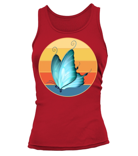 Cute Butterfly Retro Sunset Vintage Animal Insect Tank top Woman