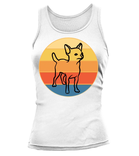 Cute Chihuahua Dog Breed Vintage Retro Sunset Tank top Woman