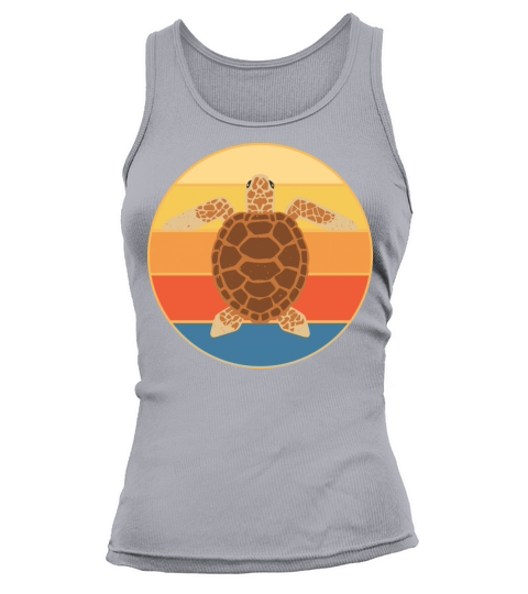 Cute Turtle Vintage Retro Sunset Marine Animal Tank top Woman