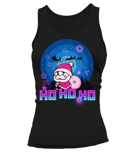 Merry Christmas Neon pink funky Kawaii vintage Santa Claus Tank top Woman