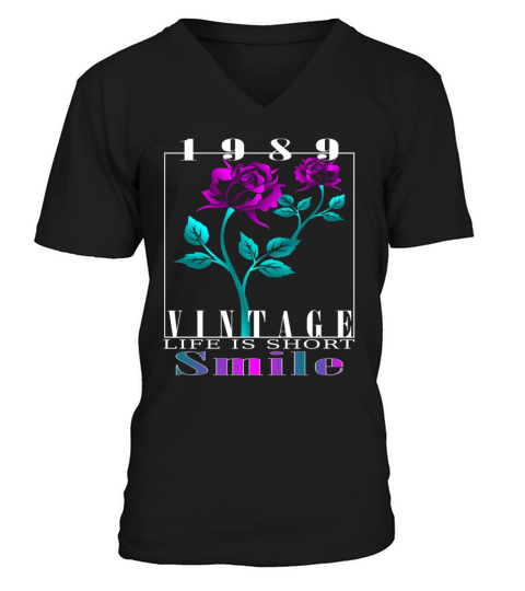 1989 Born Vintage Rose Gift V-Neck T-shirt