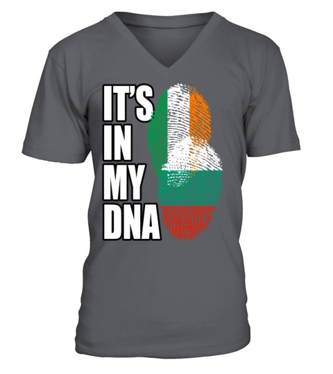 Bulgarian And Irish Mix Heritage DNA Flag V-Neck T-shirt