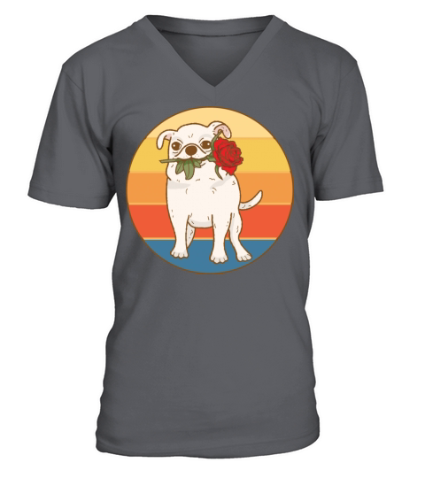 Cute Chihuahua Dog Breed Vintage Retro Sunset V-Neck T-shirt