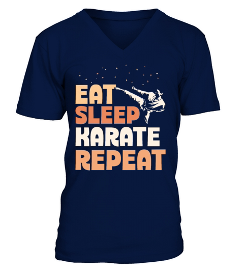 Eat Sleep Karate Repeat V-Neck T-shirt