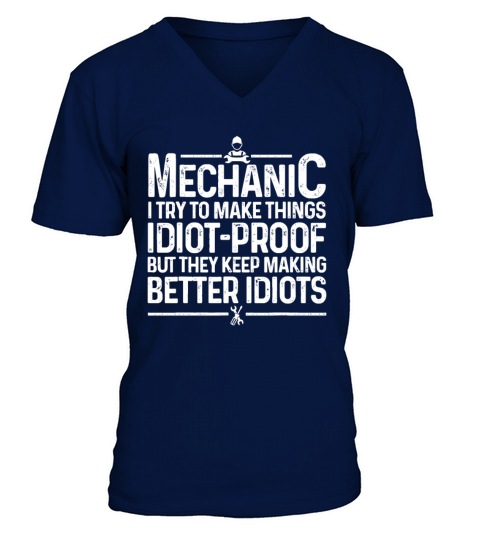 Funny Mechanic Design For Men Dad Car Garage Autoi V-Neck T-shirt