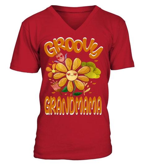 Groovy Grandmama Family Matching Vintage Family V-Neck T-shirt