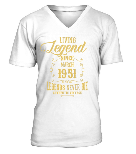 Living Legend since March 1951 V-Neck T-shirt