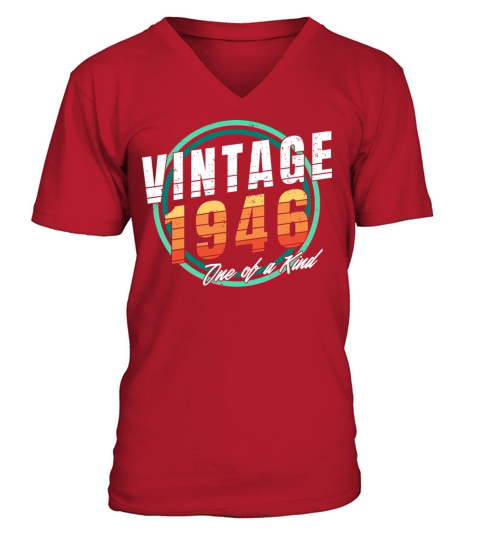 Vintage 1946 Shirt for Men Women 77 Year Old 77th V-Neck T-shirt