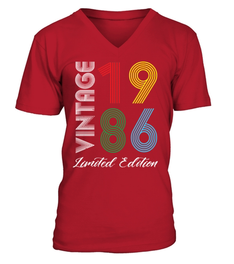 Vintage 1986 Vintage Birthday Retro Vintage V-Neck T-shirt
