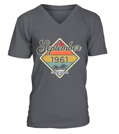 Vintage 60th Birthday September 1961 Sports Gift V-Neck T-shirt