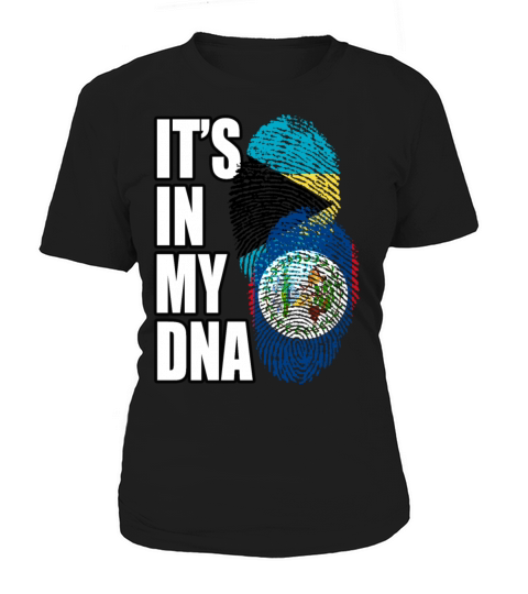 Belizean And Bahamian Mix Heritage DNA Flag Women's T-Shirt