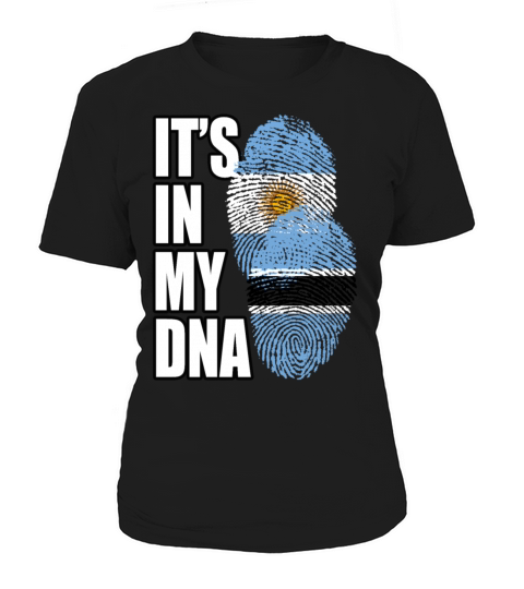 Botswana And Argentinian Mix Heritage DNA Flag Women's T-Shirt
