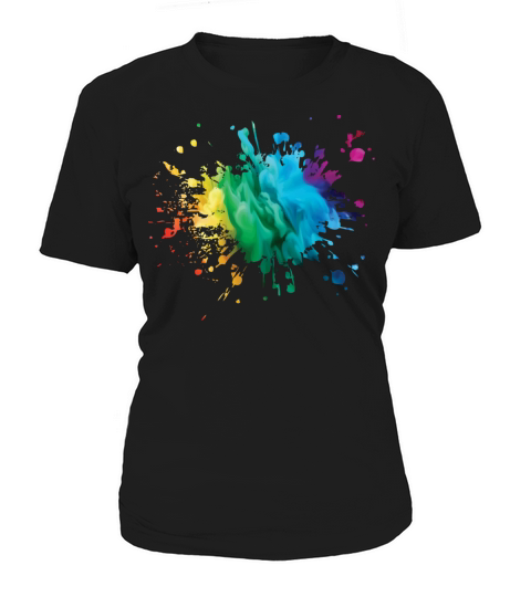 Colorful Rainbow Paint Splatter With Smoke And Fog Women's T-Shirt