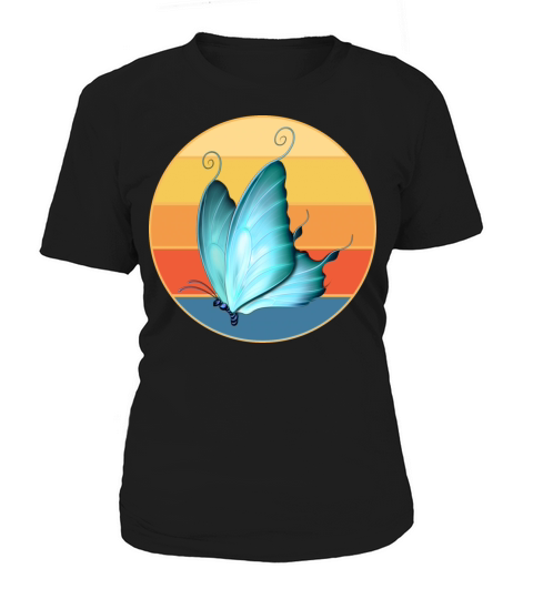 Cute Butterfly Retro Sunset Vintage Animal Insect Women's T-Shirt