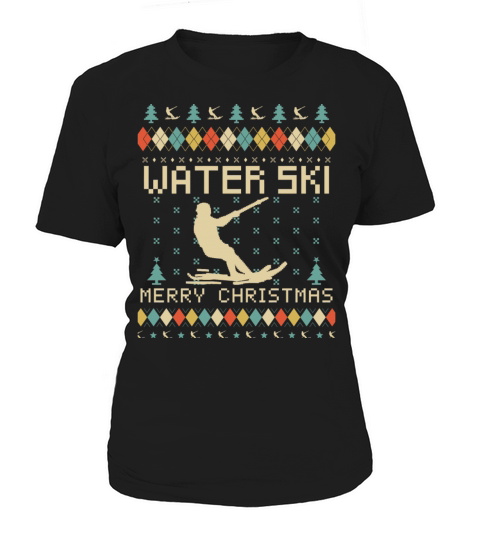 Water Ski Ugly Christmas Vintage Retro Women's T-Shirt