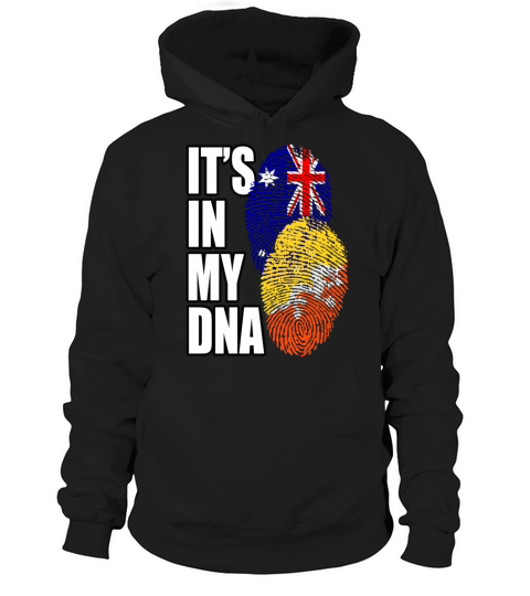 Bhutanese And Australian Mix Heritage DNA Flag Hoodie Unisex