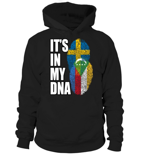 Comoran And Swedish Mix Heritage DNA Flag Hoodie Unisex