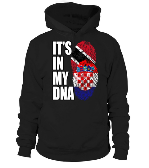 Croatian And Trinidad Tobago Mix Heritage DNA Flag Hoodie Unisex
