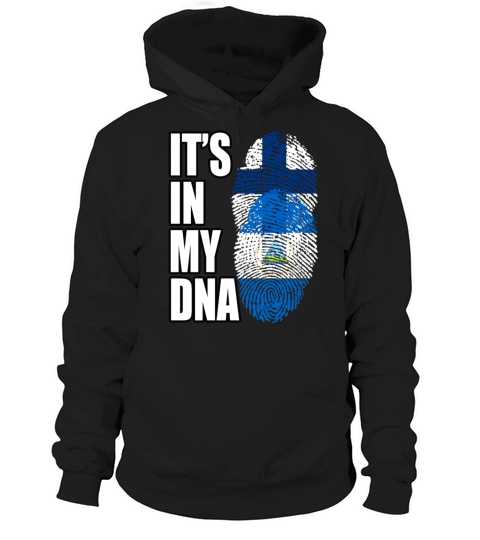 Finland And Nicaraguan Mix Heritage DNA Flag Hoodie Unisex