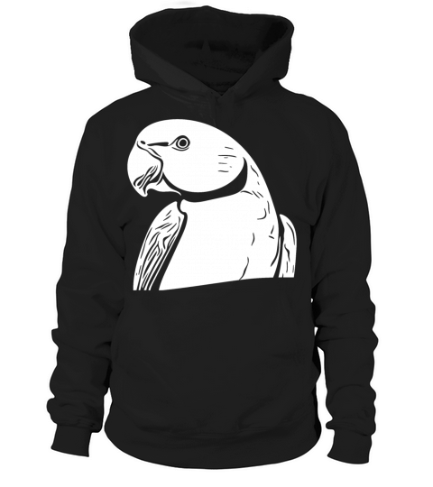 Ring-necked Parakeet Portrait Vintage Parrot Hoodie Unisex