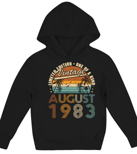 40th birthday vintage august 1983 one of a kind Kids Hoodie