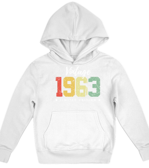 60 Years Vintage 1963 Retro 60th Birthday Kids Hoodie