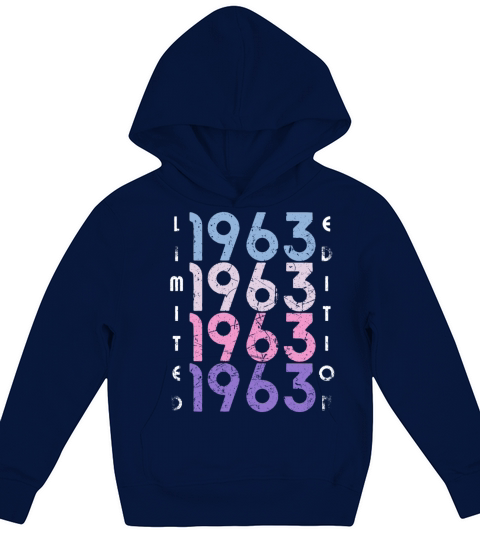 60 Years Vintage 1963 Retro 60th Birthday Kids Hoodie