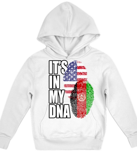 Afghan And American Mix Heritage DNA Flag Kids Hoodie