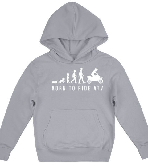 all terrain vehicles funny human evolution graphic Kids Hoodie
