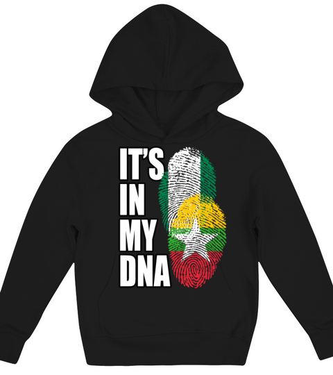 Burmese And Nigerian Mix Heritage DNA Flag Kids Hoodie