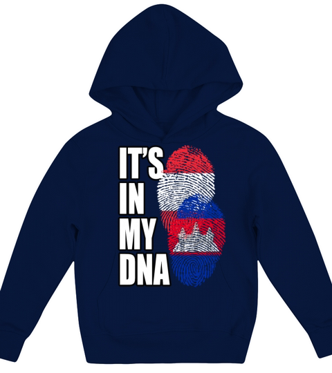 Cambodian And Austrian Mix Heritage DNA Flag Kids Hoodie