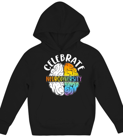 Celebrate Neurodiversity Mental Health Autism Awar Kids Hoodie