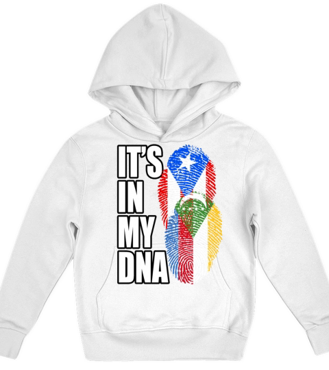 Comoran And Puerto Rican Mix Heritage DNA Flag Kids Hoodie